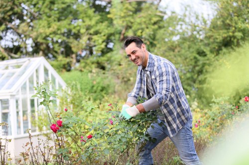 Operative wearing PPE while gardening